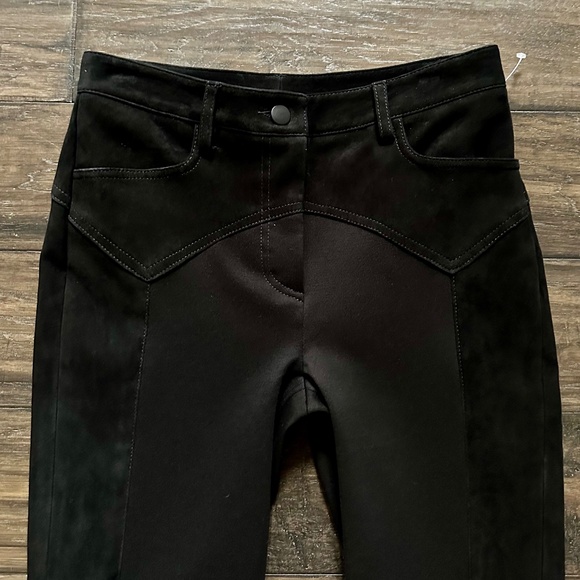 TWP Insane Stretch Suede Skinny Flare Leather & Ponte Pant Sz 2 NEW $2,200+ - Picture 1 of 4